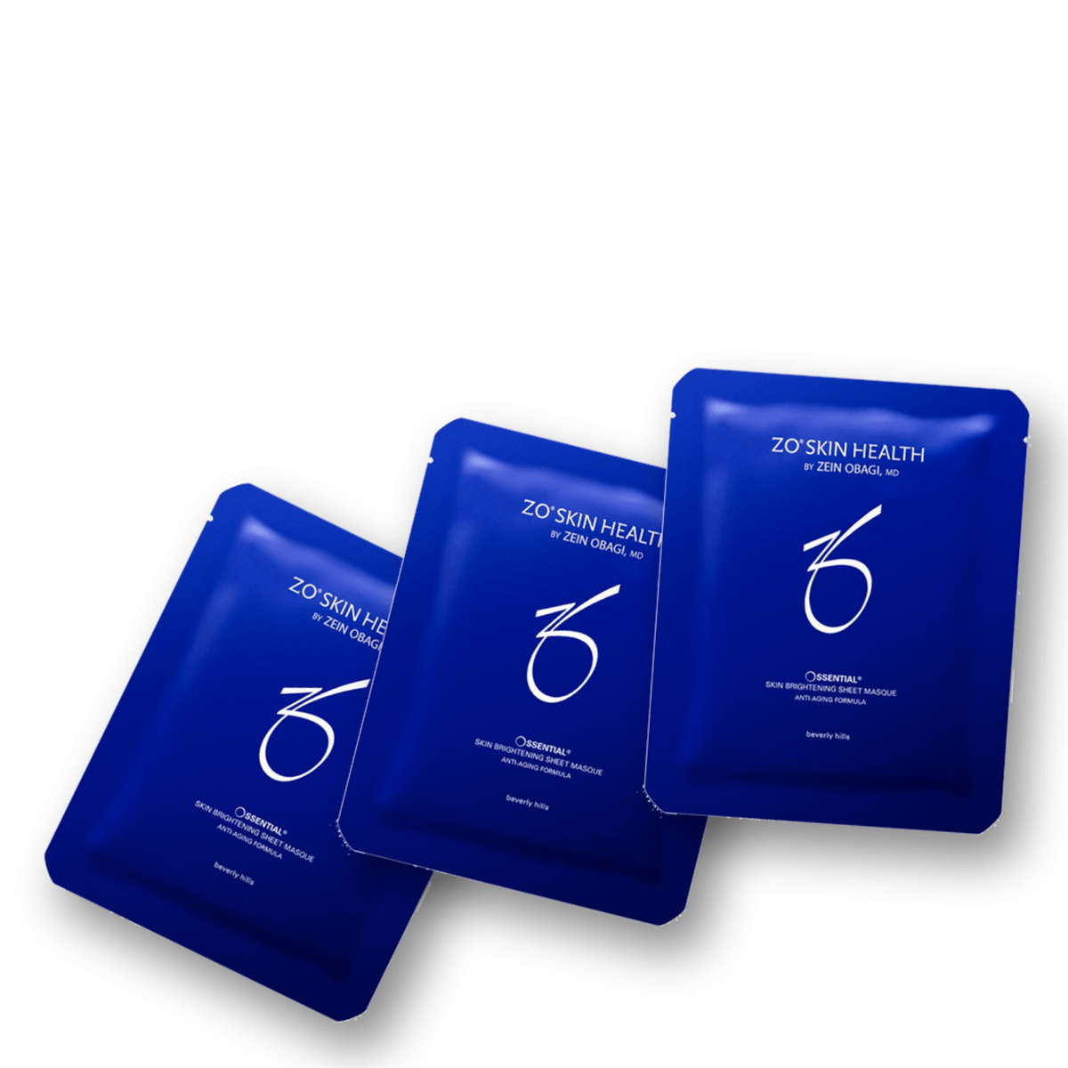 ZO Skin Health Brightening Sheet Masque - pack of 3 single-use treatment masks for radiant skin.