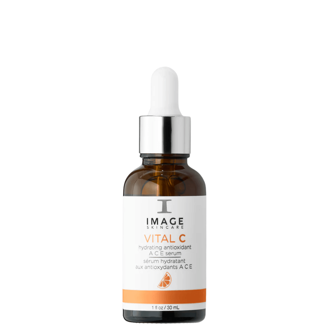 IMAGE Skincare VITAL C Hydrating Antioxidant A C E Serum 30ml amber glass dropper bottle with orange label