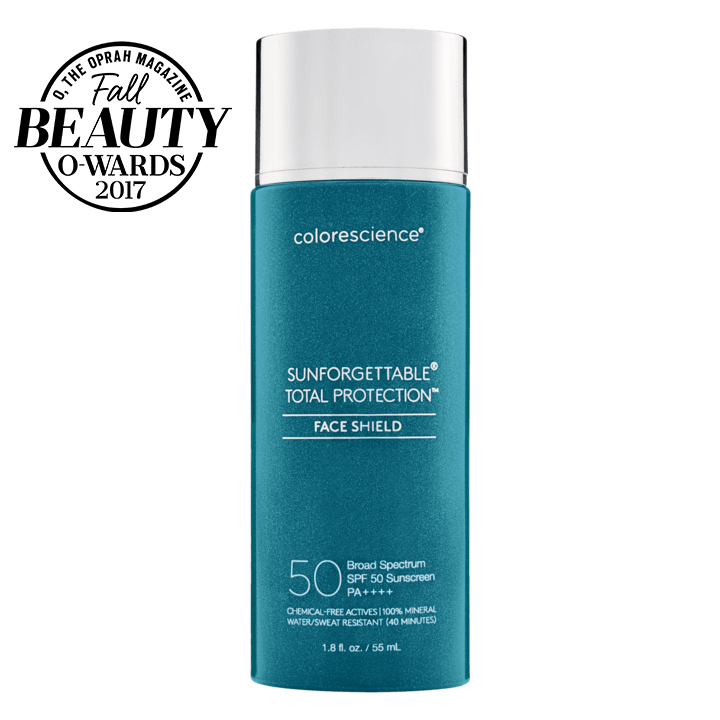 Colorescience Sunforgettable Total Protection Face Shield SPF 50 55ml bottle - tinted 100% mineral sunscreen with a universal tint