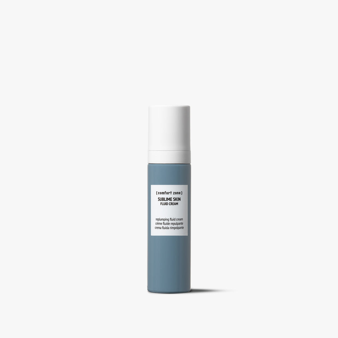 Comfort Zone Sublime Skin Fluid Cream 60ml blue bottle with pump, a replumping fluid moisturiser