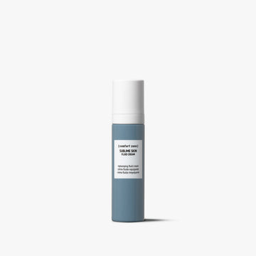 Comfort Zone Sublime Skin Fluid Cream 60ml blue bottle with pump, a replumping fluid moisturiser