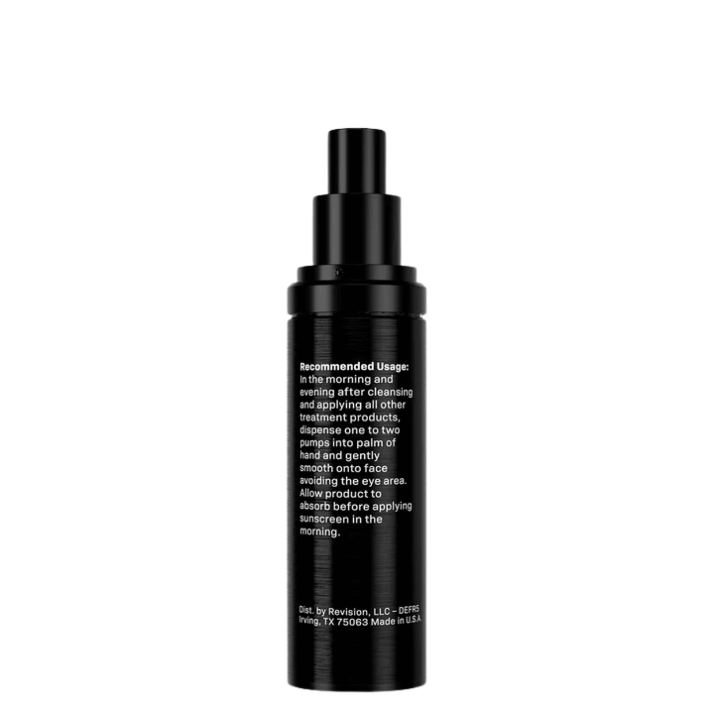 Revision Skincare D·E·J face cream® bottle with usage instructions for morning and evening application.