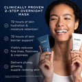 Woman holding Medik8 H.E.O. Mask™ showcasing its hydrating and anti-aging benefits.