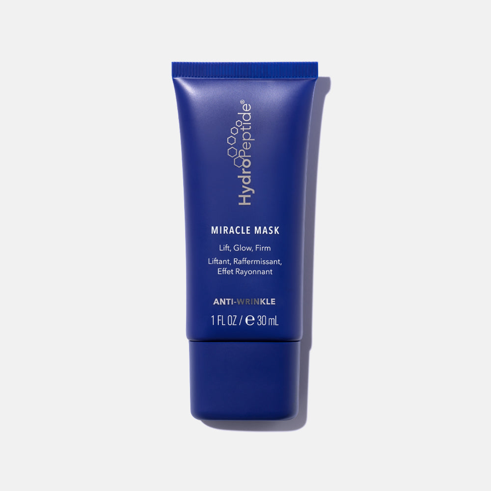 HydroPeptide Miracle Mask 30ml tube and box, a peptide clay face mask