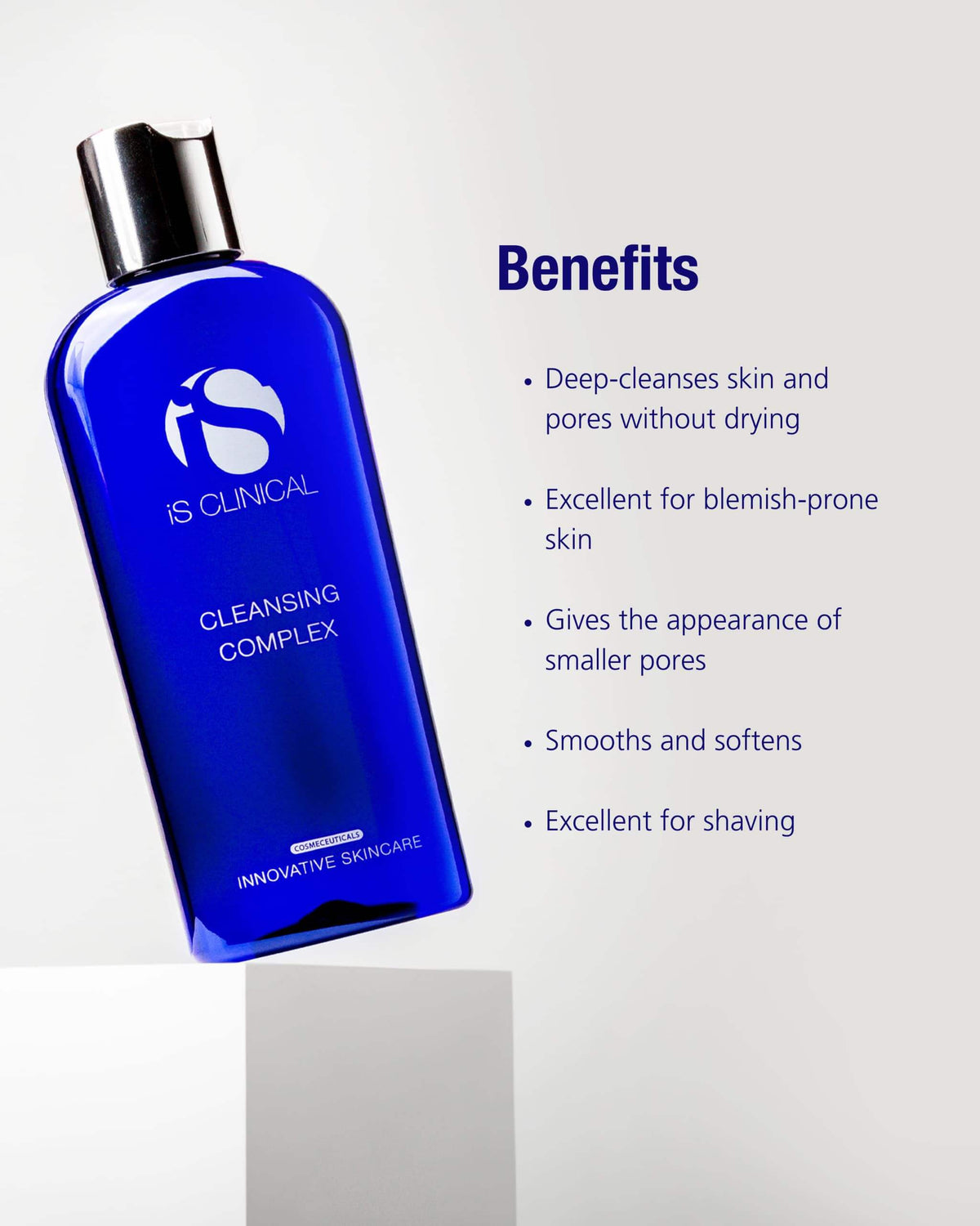 iS Clinical Cleansing Complex 180ml gel cleanser with key benefits for clearer-looking pores
