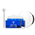 iS Clinical Youth Intensive Crème – Anti-Ageing Peptide Moisturiser 50g / 100g in a luxury blue jar with applicator.