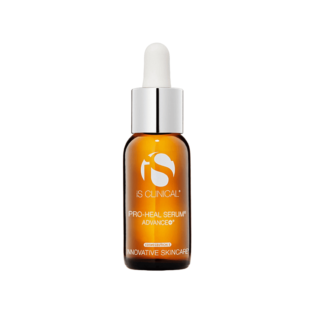 iS Clinical Pro-Heal Serum Advance+ anti-aging antioxidant serum in a dropper bottle.