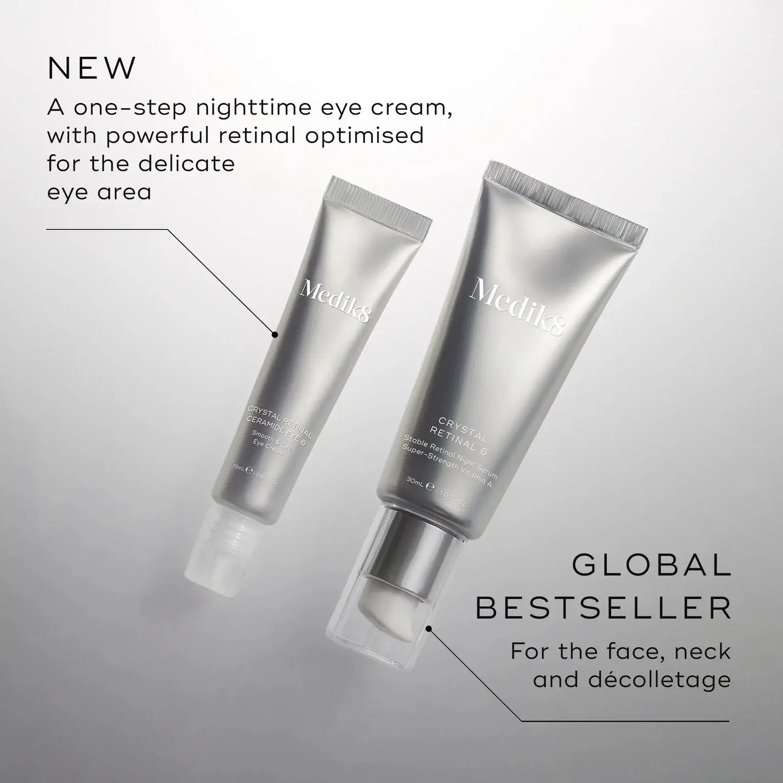 Medik8 Crystal Retinal Ceramide Eye - premium eye cream for fine lines and wrinkles with powerful retinal.