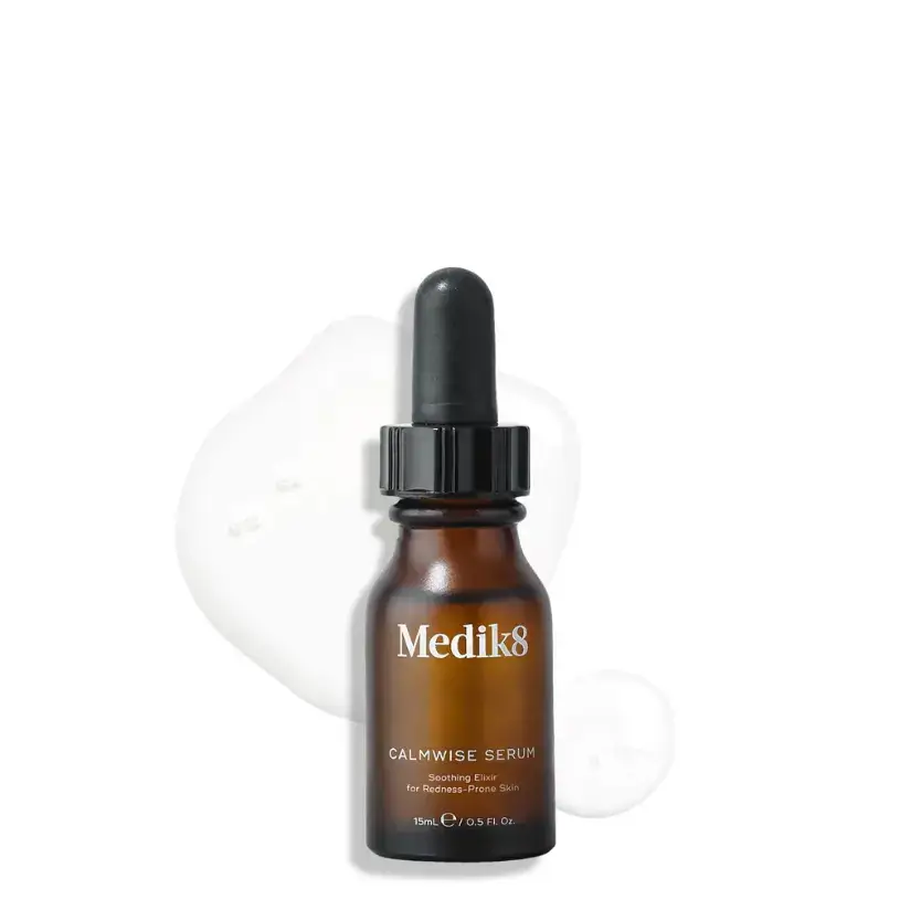 Medik8 Calmwise Serum 50ml soothing elixir visibly reduces redness for sensitive skin.