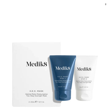 Medik8 H.E.O. Mask™ two-step overnight mask for optimal hydration with clinically proven results.