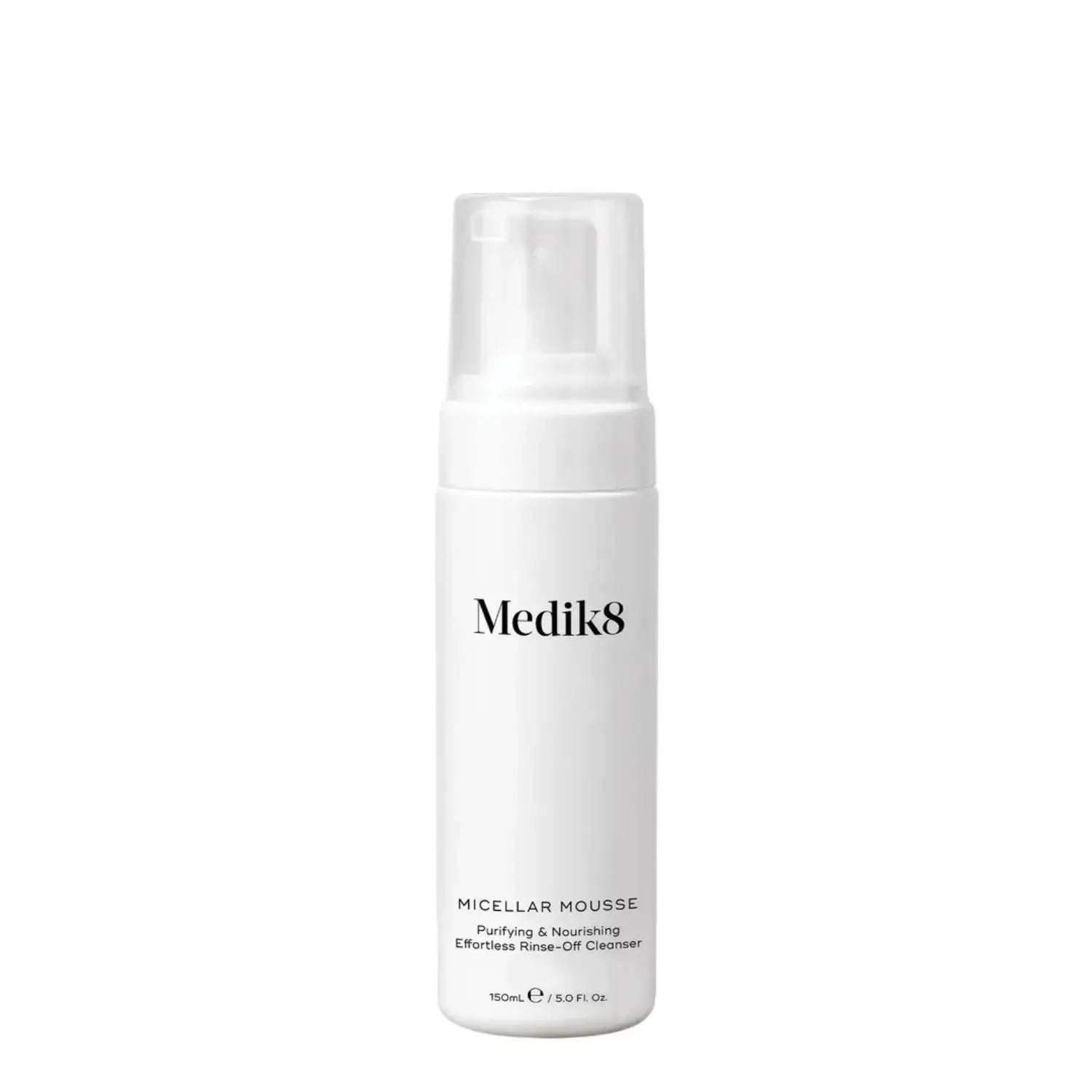 Medik8 Micellar Mousse™ bottle, a whipped cleanser for effortless makeup removal and gentle purification.