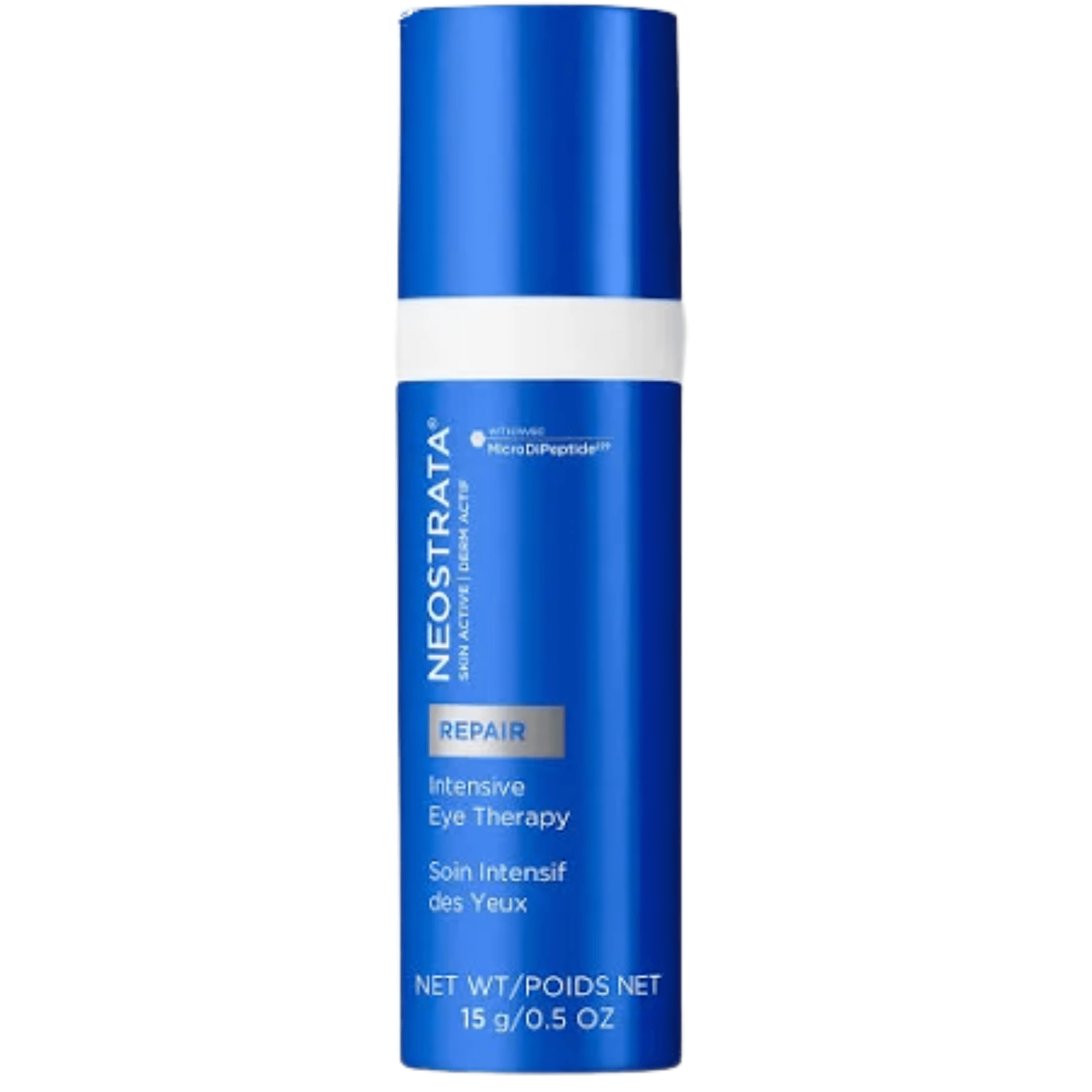 Neostrata® Skin Active Repair Intensive Eye Therapy in a blue pump bottle for anti-aging eye treatment.
