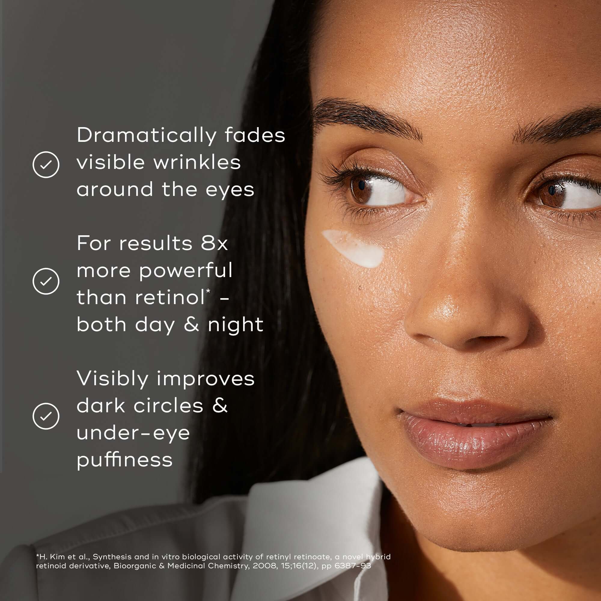 Medik8 r-Retinoate Day & Night Eye Serum visibly improves dark circles and reduces under-eye puffiness.