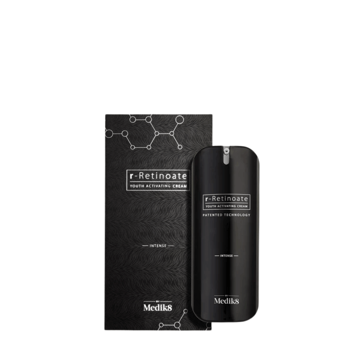 Medik8 r-Retinoate Intense™ youth activating cream with patented technology and a creamy texture.