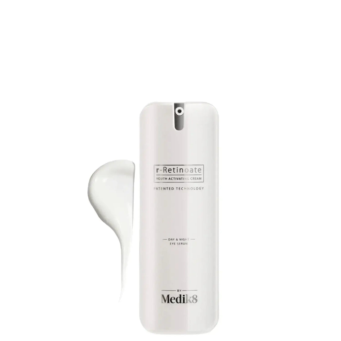 Medik8 r-Retinoate Day & Night Eye Serum™ packaging and bottle design for advanced eye care.