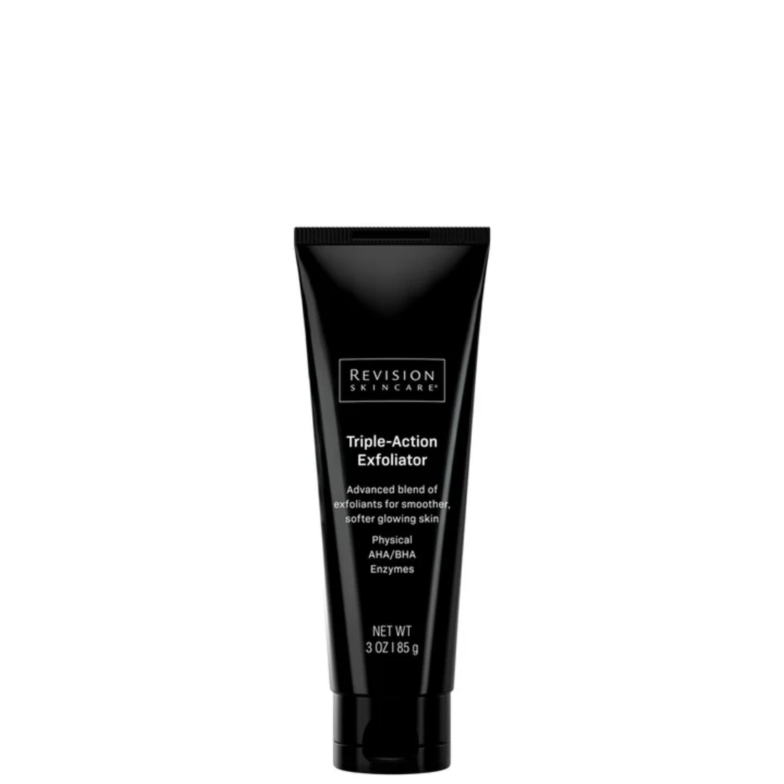 Revision Skincare Triple-Action Exfoliator, a triple-action exfoliator for dull skin, 3 oz tube for smoother, glowing skin.