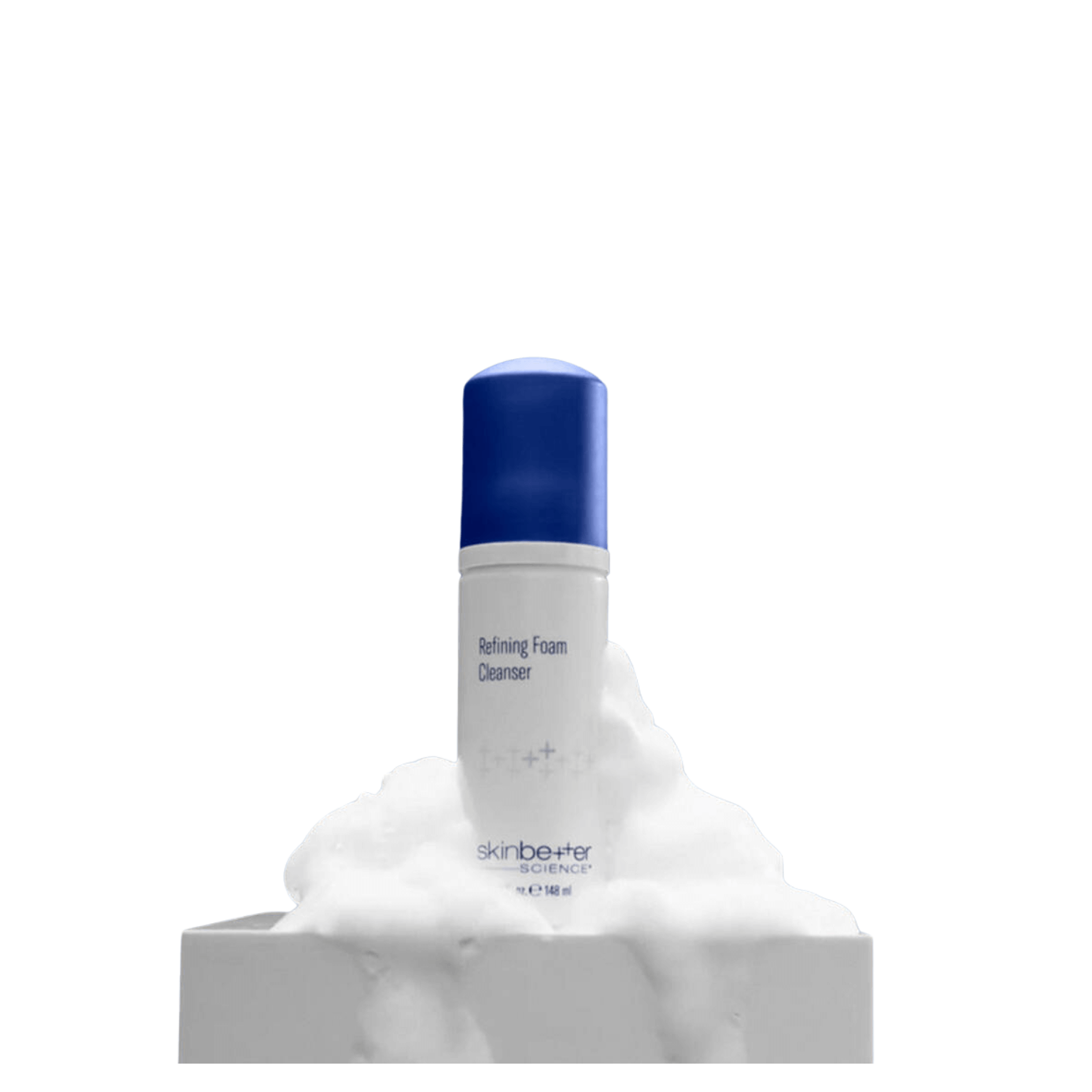 SkinBetter Science Refresh Refining Foam Cleanser in foam with a blue cap, ideal for exfoliating and purifying skin.