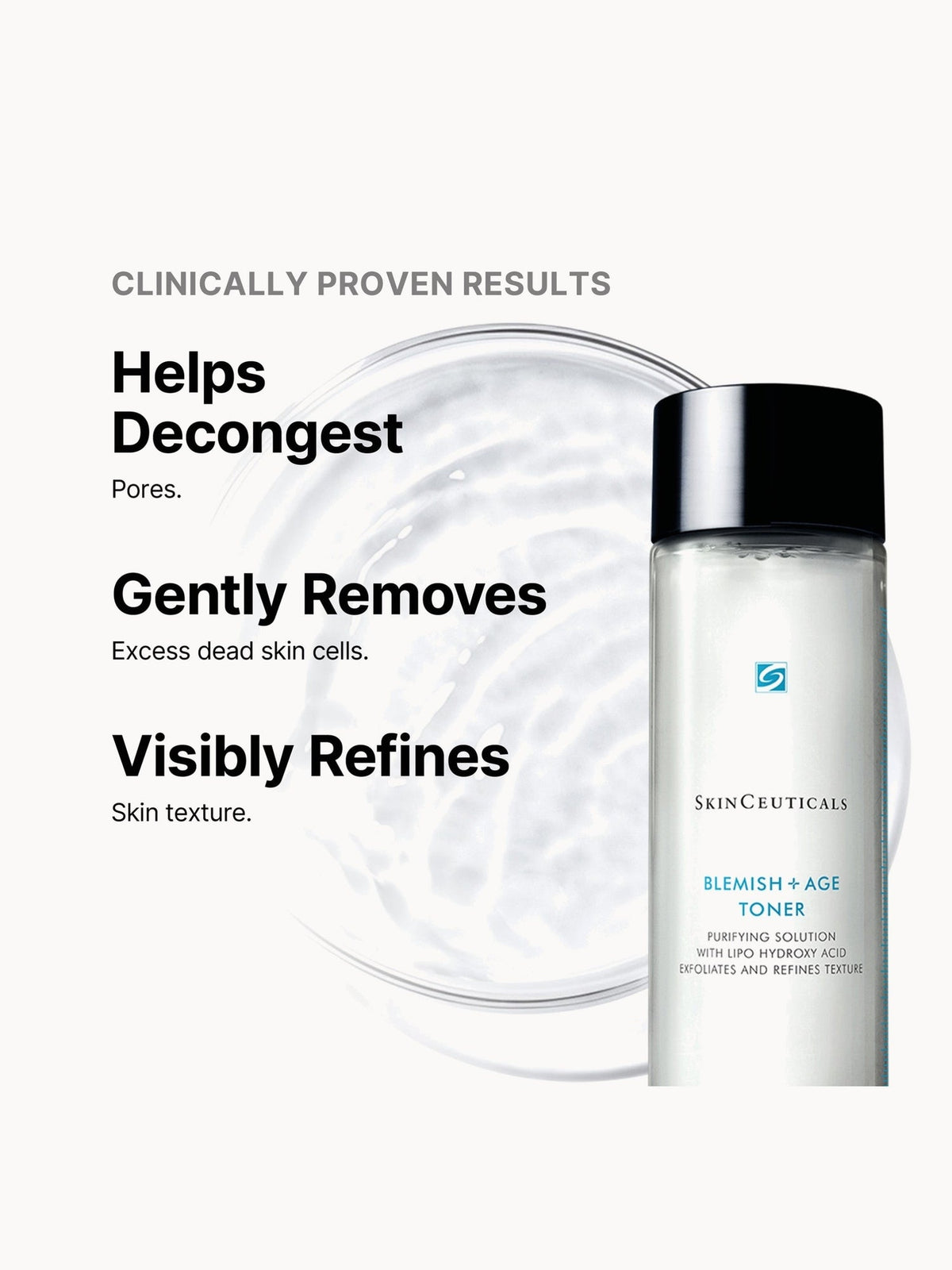 SkinCeuticals Blemish + Age Toner visibly refines the look of pores and texture