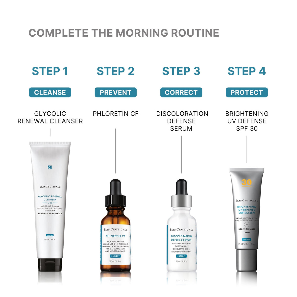 SkinCeuticals Brightening UV Defense SPF 30 as the final step of a morning routine