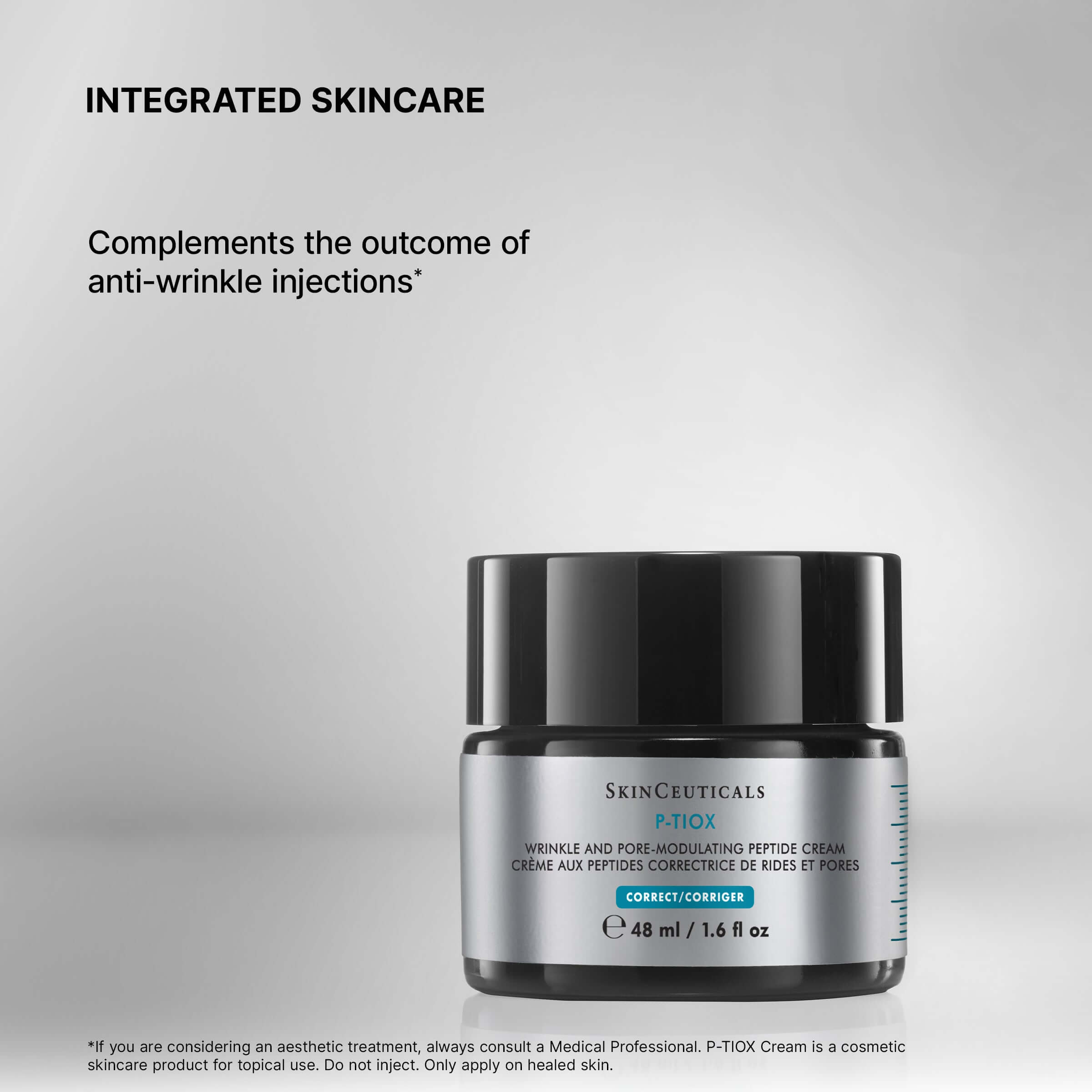 SkinCeuticals P-TIOX Cream, a moisturizer designed to complement anti-wrinkle injections and refine skin texture.