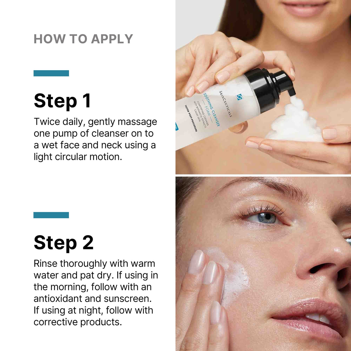 How to apply SkinCeuticals Soothing Cleanser