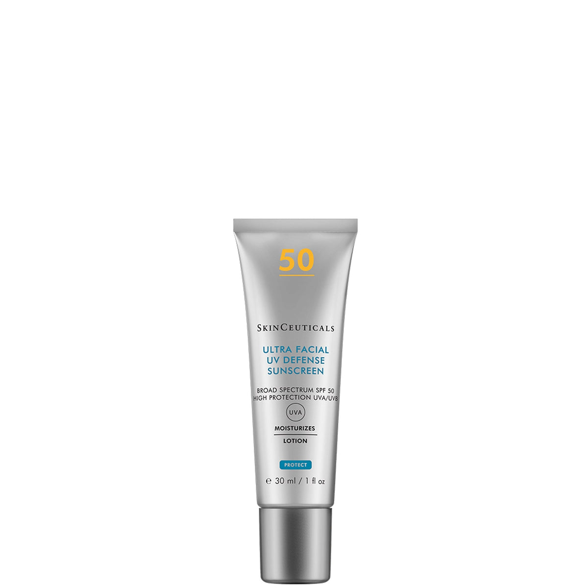 SkinCeuticals Ultra Facial UV Defense SPF 50 moisturising sunscreen tube