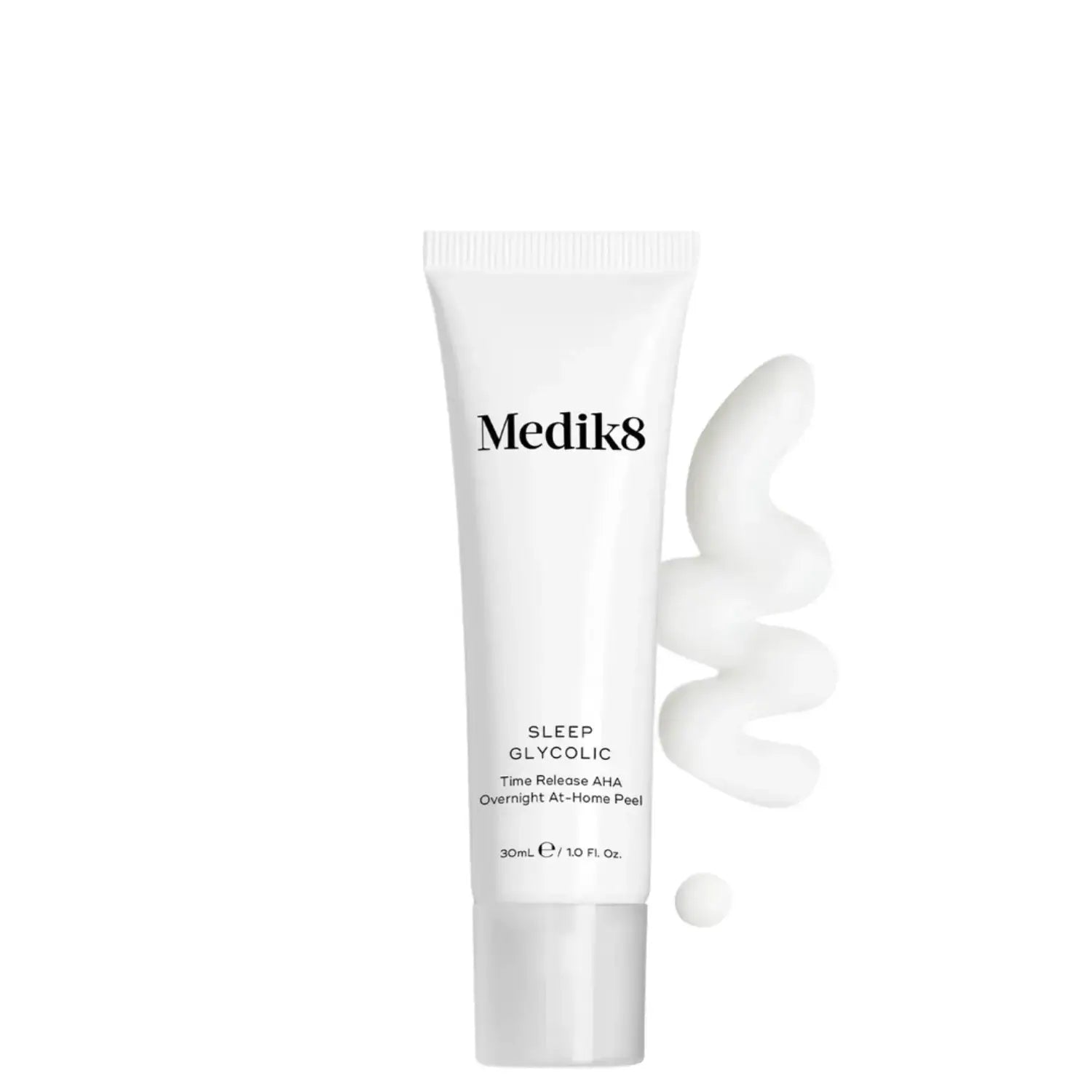 Medik8 Sleep Glycolic™ 10% Active Glycolic Acid overnight peel for skin resurfacing without irritation.