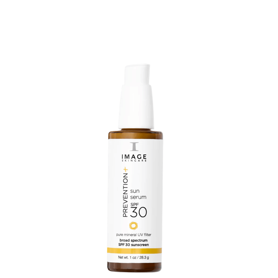 IMAGE Skincare PREVENTION+ Sun Serum SPF 30 Untinted mineral sunscreen in a sleek bottle for daily sun protection.