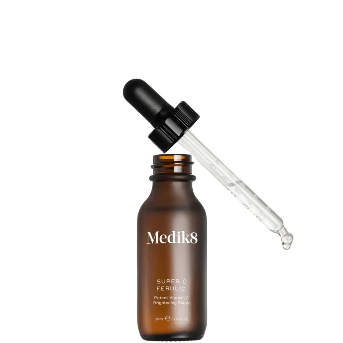 Medik8 Super C Ferulic™ serum bottle and packaging for brightening skin.