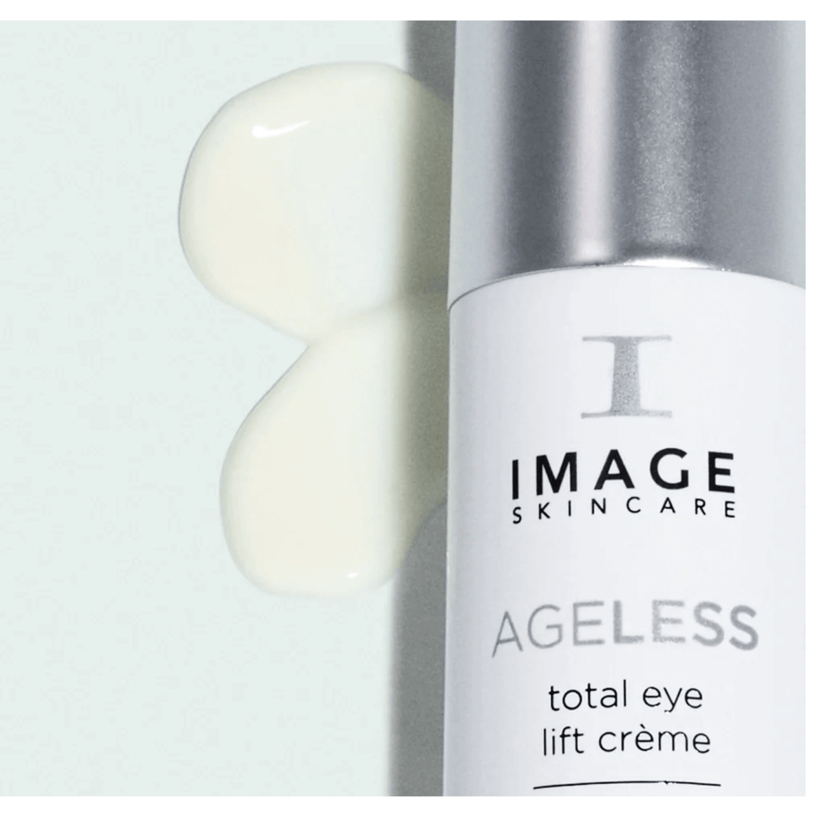 IMAGE Skincare AGELESS Total Eye Lift Crème rich cream texture swatch on a light background
