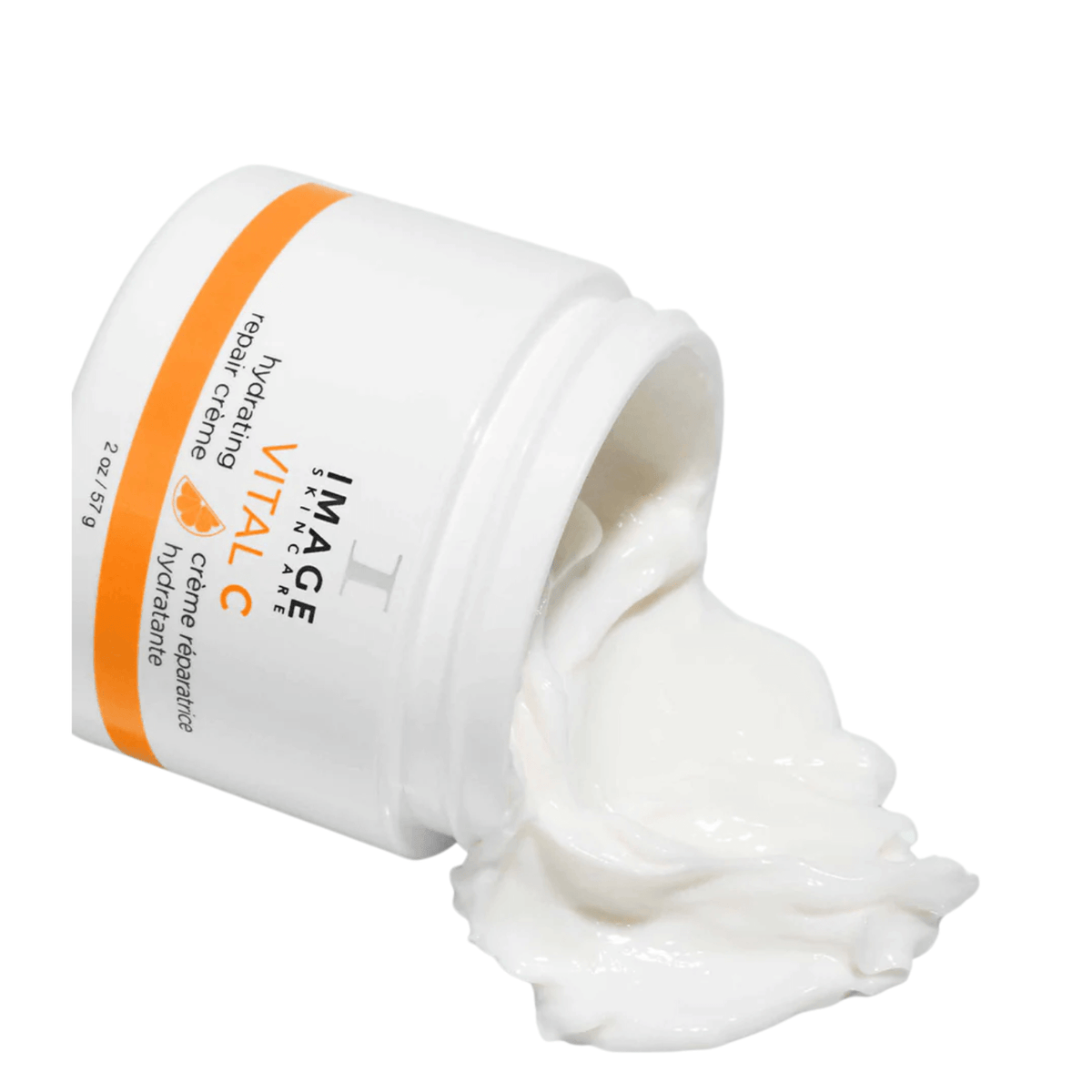 IMAGE Skincare VITAL C Hydrating Repair Crème open jar showing its rich, silky cream texture