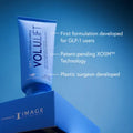 IMAGE VOL.U.LIFT tube highlighting GLP-1 formulation, XOSM™ Technology, and plastic surgeon development.