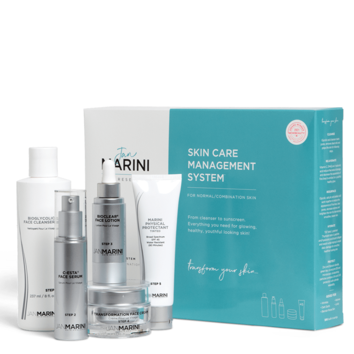 Jan Marini A Skin Care Management System – Normal Combo with Marini Physical Protectant SPF 45 Tinted